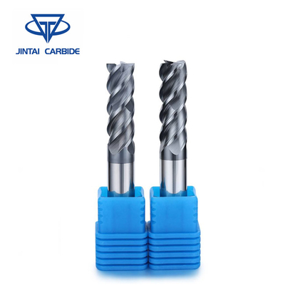 China Cemented Tungsten Carbide Indexable Cutters Flatten 4 Flute Hrc45/Hrc55/Hrc65 Square Solid End Mill supplier